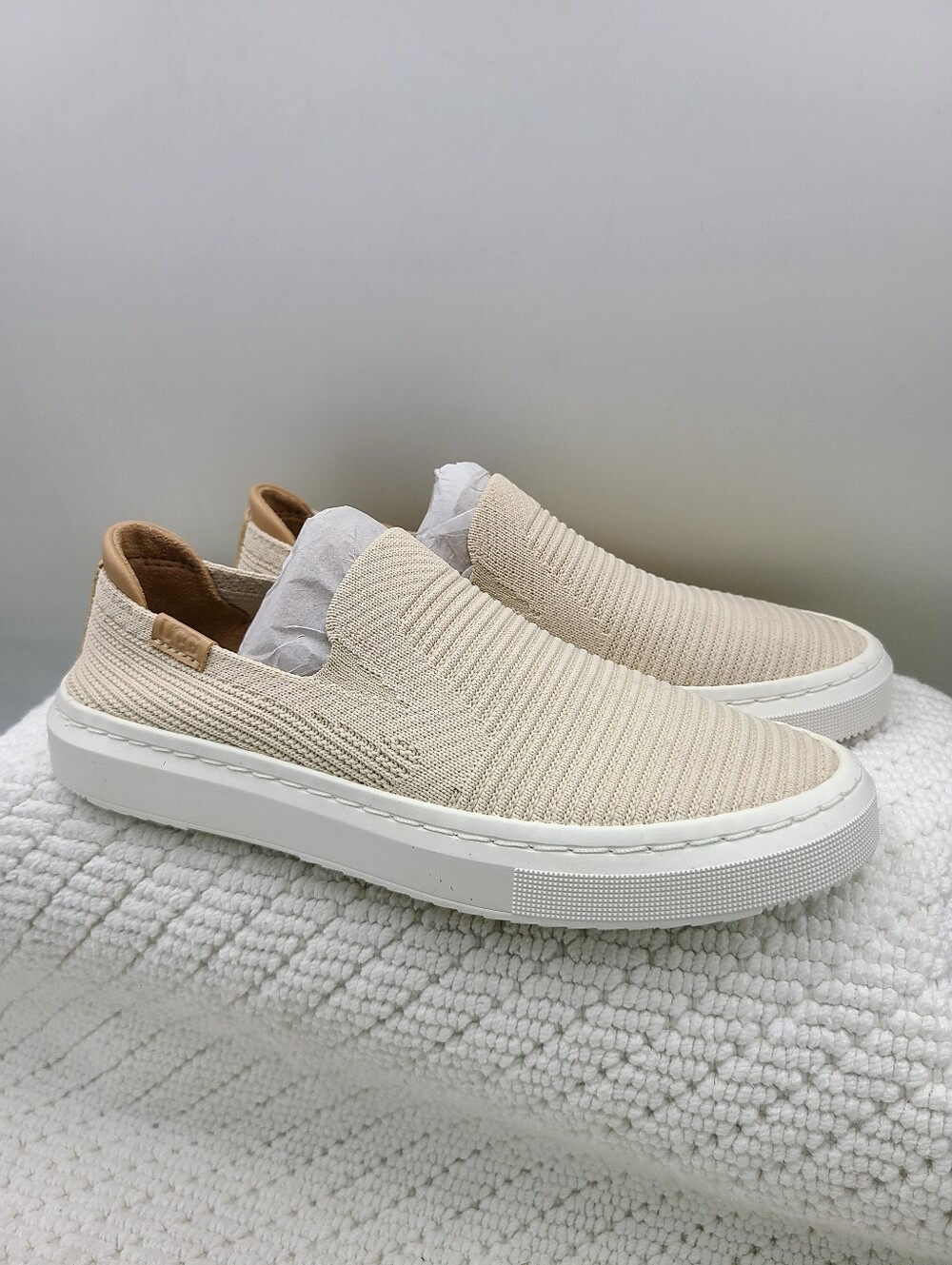 UGG White Ribbed Sole Slip-On Sneakers